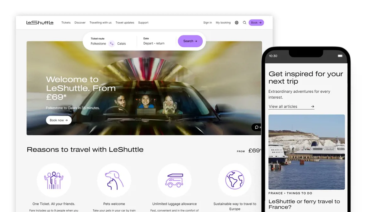 Le Shuttle Website Homepage Screenshot