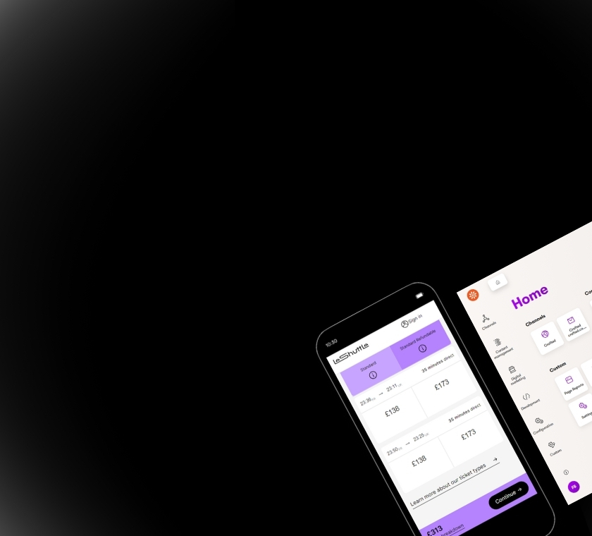 A background image showing a website and CMS portal.