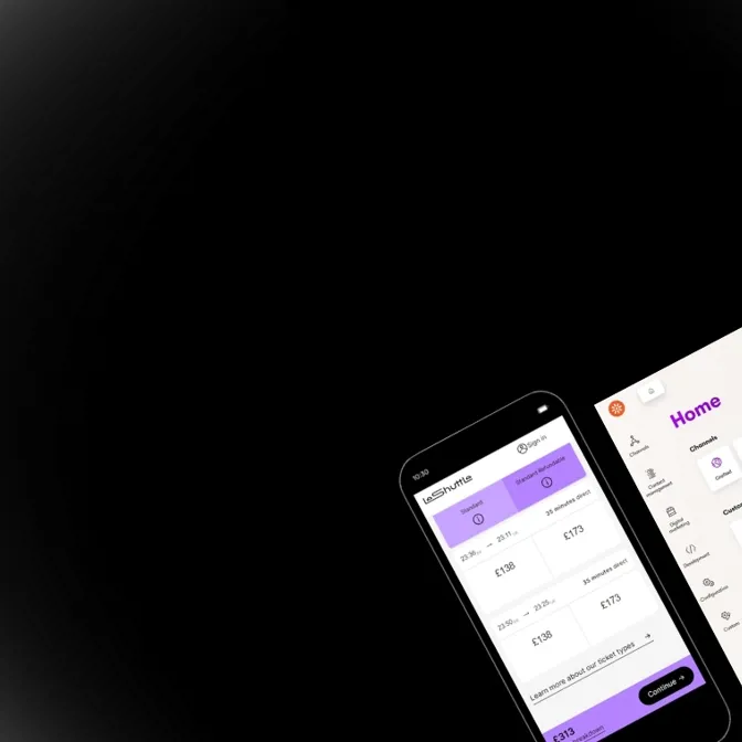A background image showing a website and CMS portal.